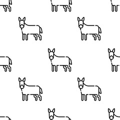 donkey icon pattern. Seamless donkey pattern on white background.