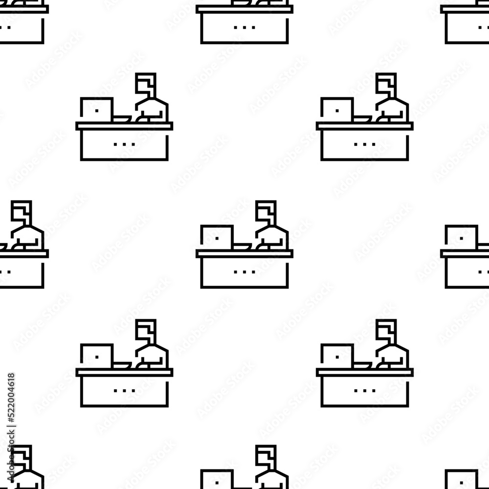 Poster working icon pattern. seamless working pattern on white background.
