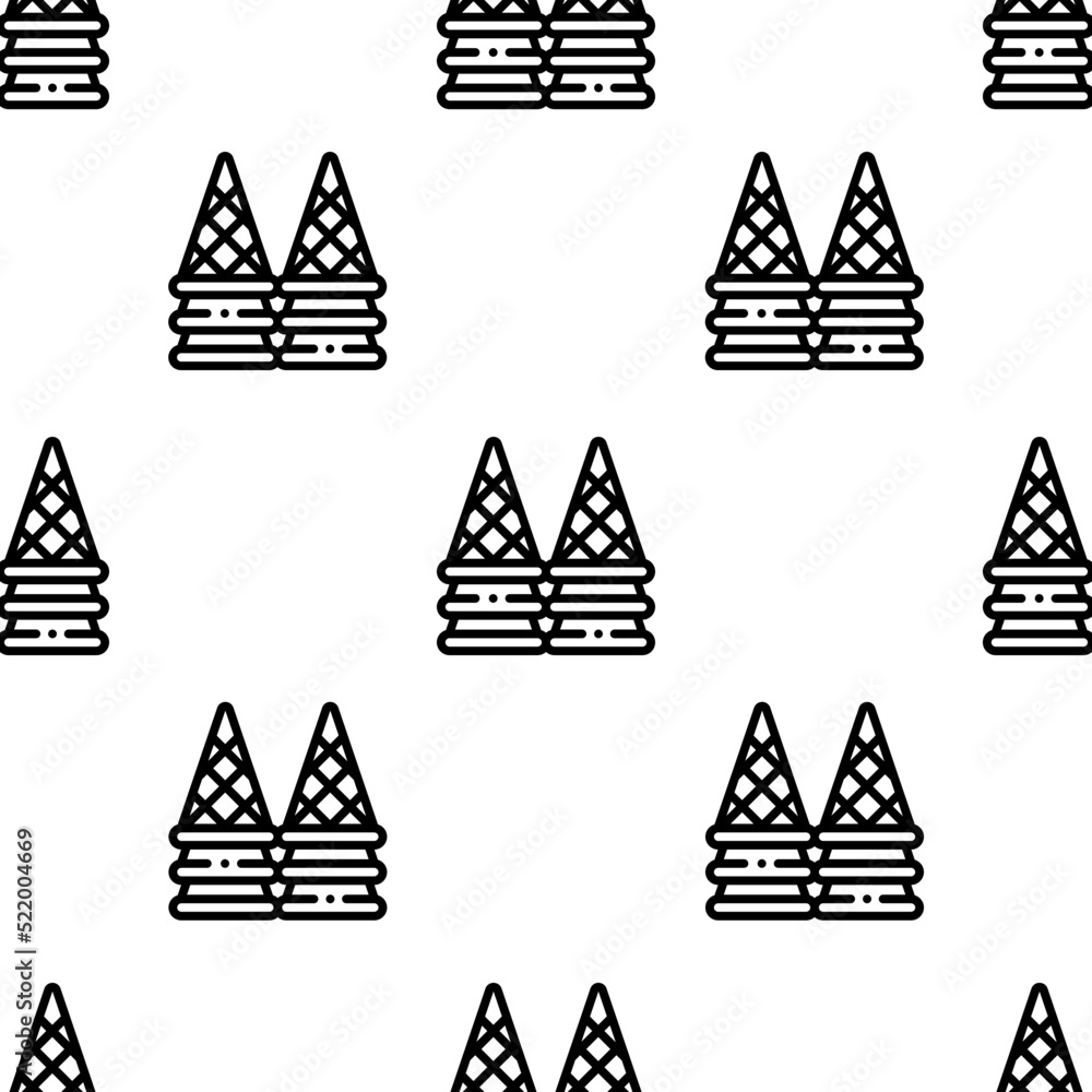 Poster ice cream icon pattern. seamless ice cream pattern on white background.