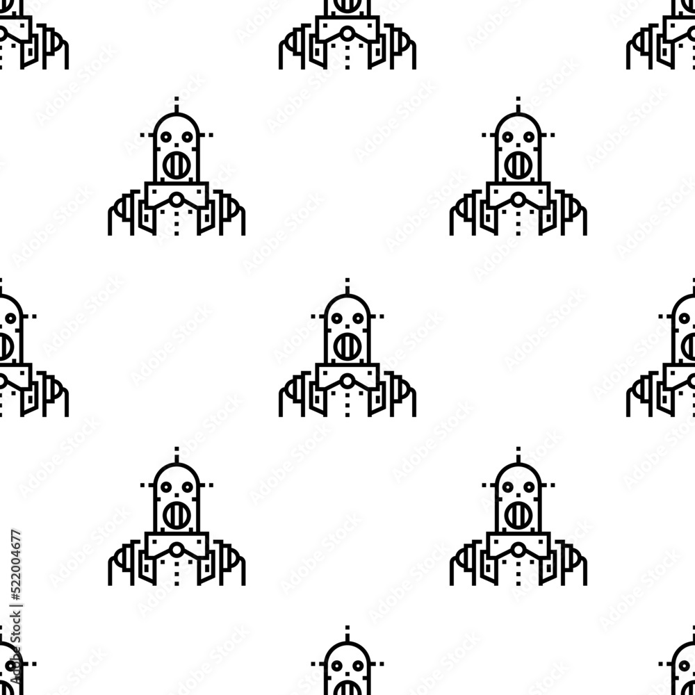 Aufkleber robot icon pattern. seamless robot pattern on white background.