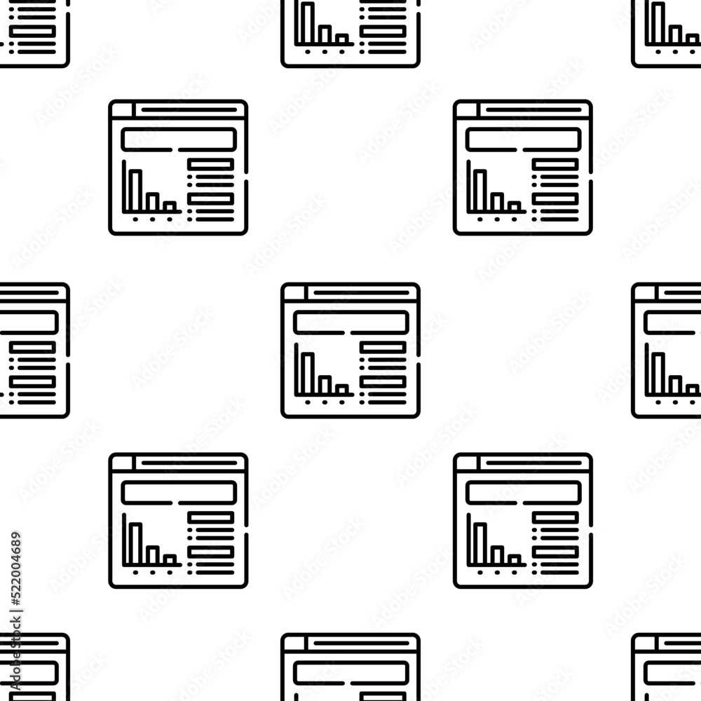 Sticker website icon pattern. seamless website pattern on white background.