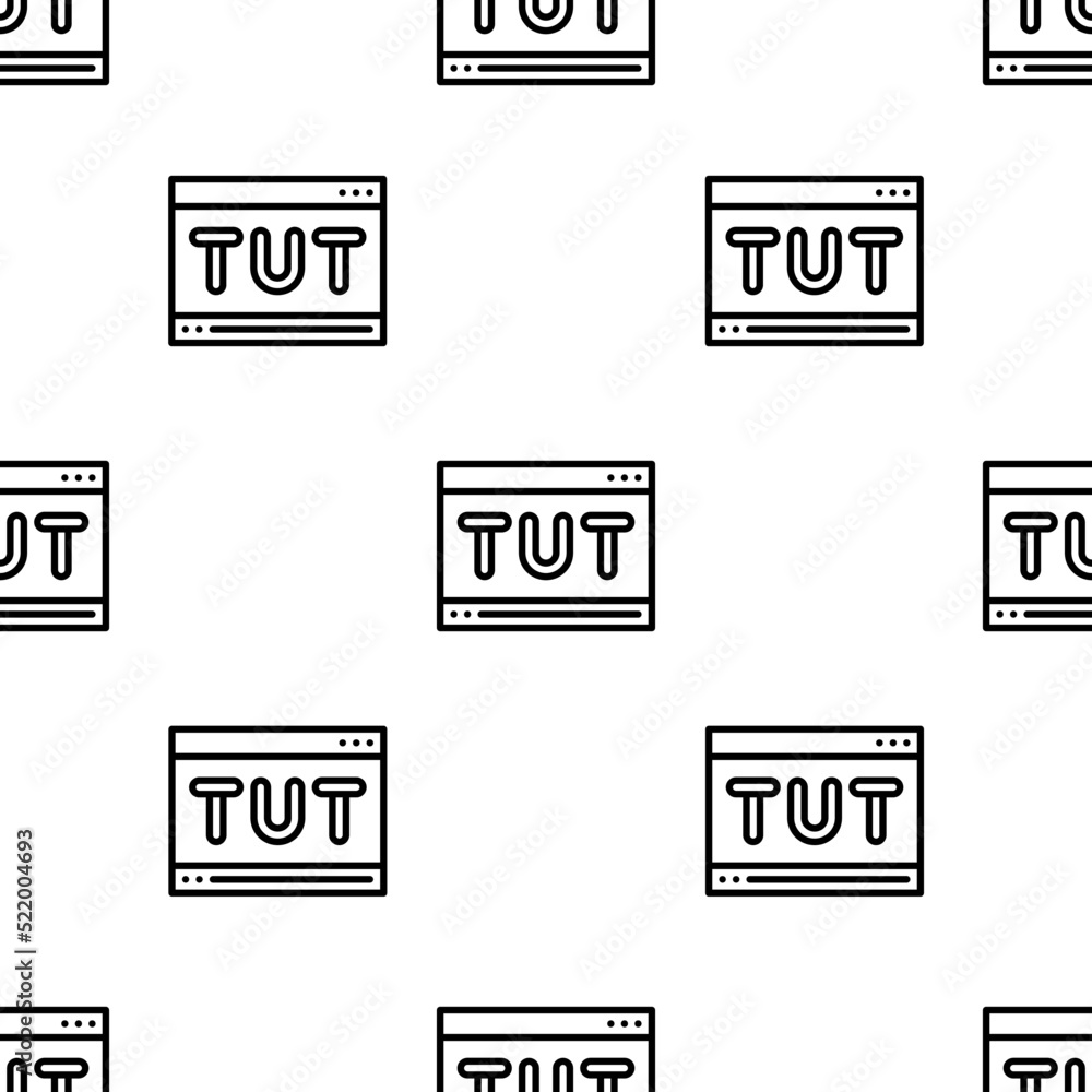 Poster tutorial icon pattern. seamless tutorial pattern on white background.