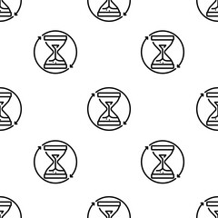 hourglass icon pattern. Seamless hourglass pattern on white background.
