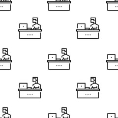 working icon pattern. Seamless working pattern on white background.