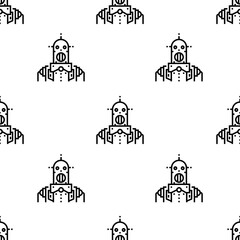 Obraz premium robot icon pattern. Seamless robot pattern on white background.