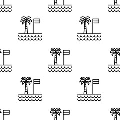 palm tree icon pattern. Seamless palm tree pattern on white background.
