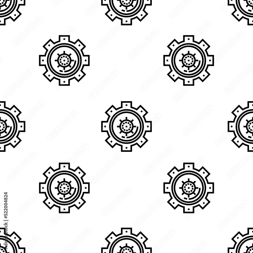 Poster settings icon pattern. seamless settings pattern on white background.