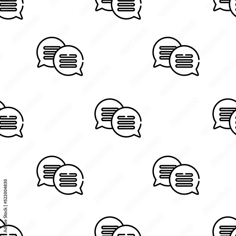 Poster chat icon pattern. seamless chat pattern on white background.