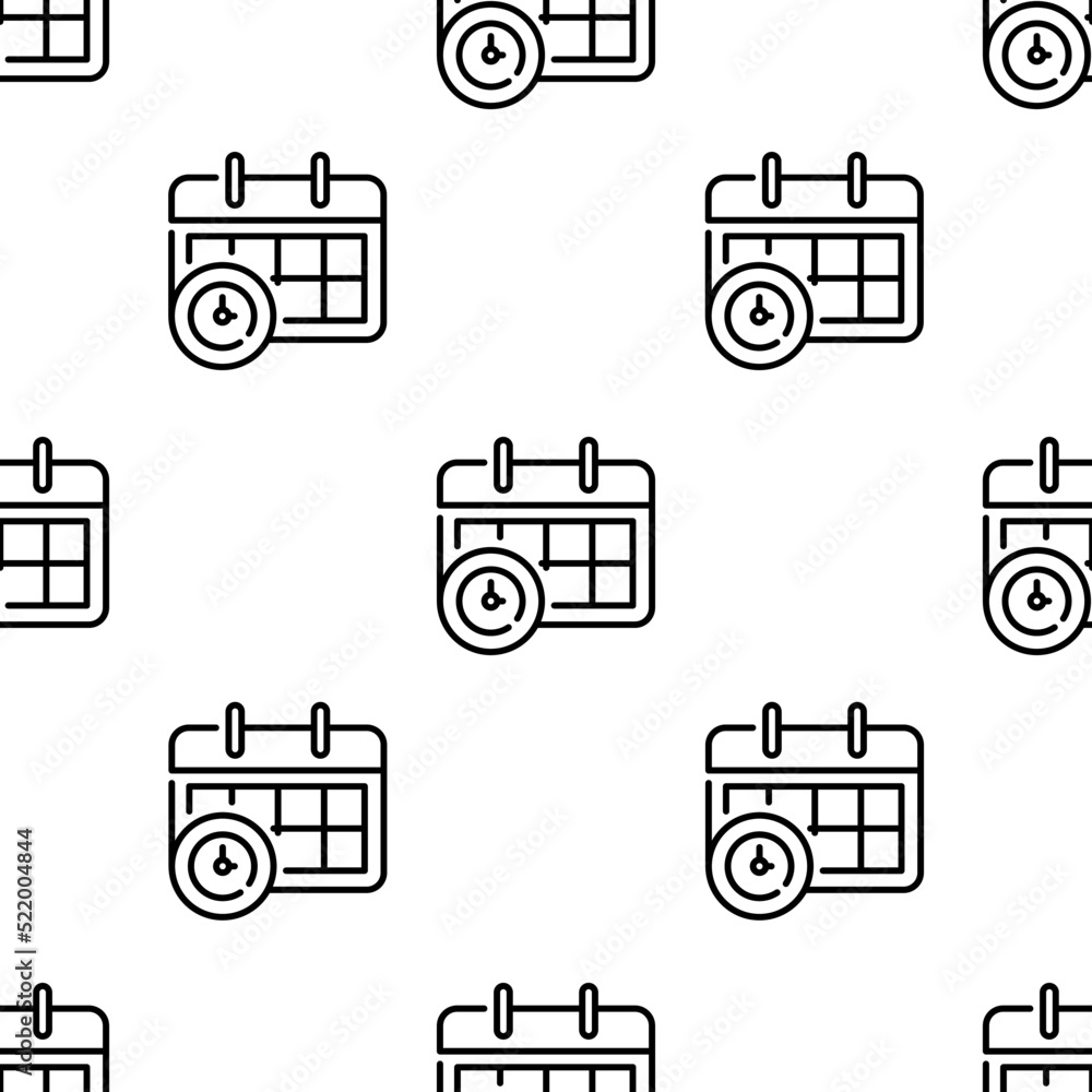 Poster calendar icon pattern. seamless calendar pattern on white background.