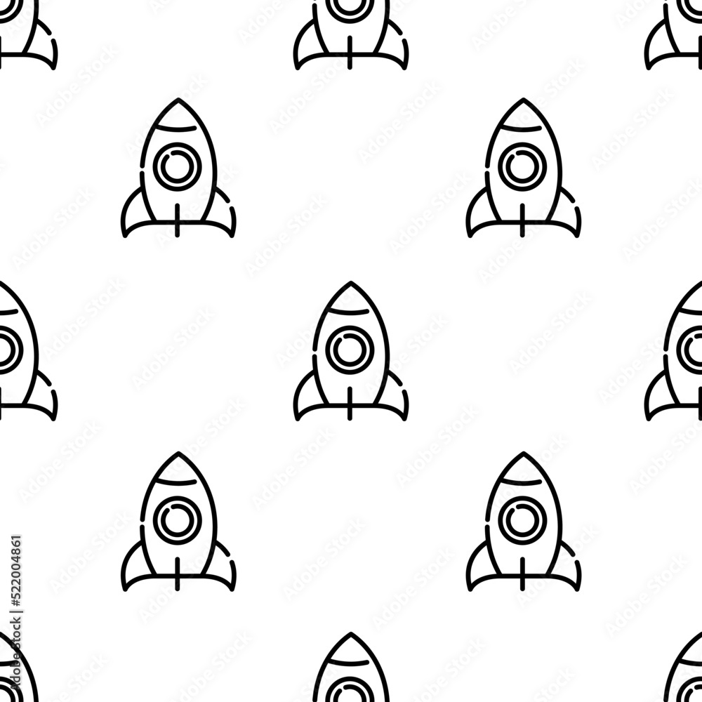 Poster rocket icon pattern. seamless rocket pattern on white background.