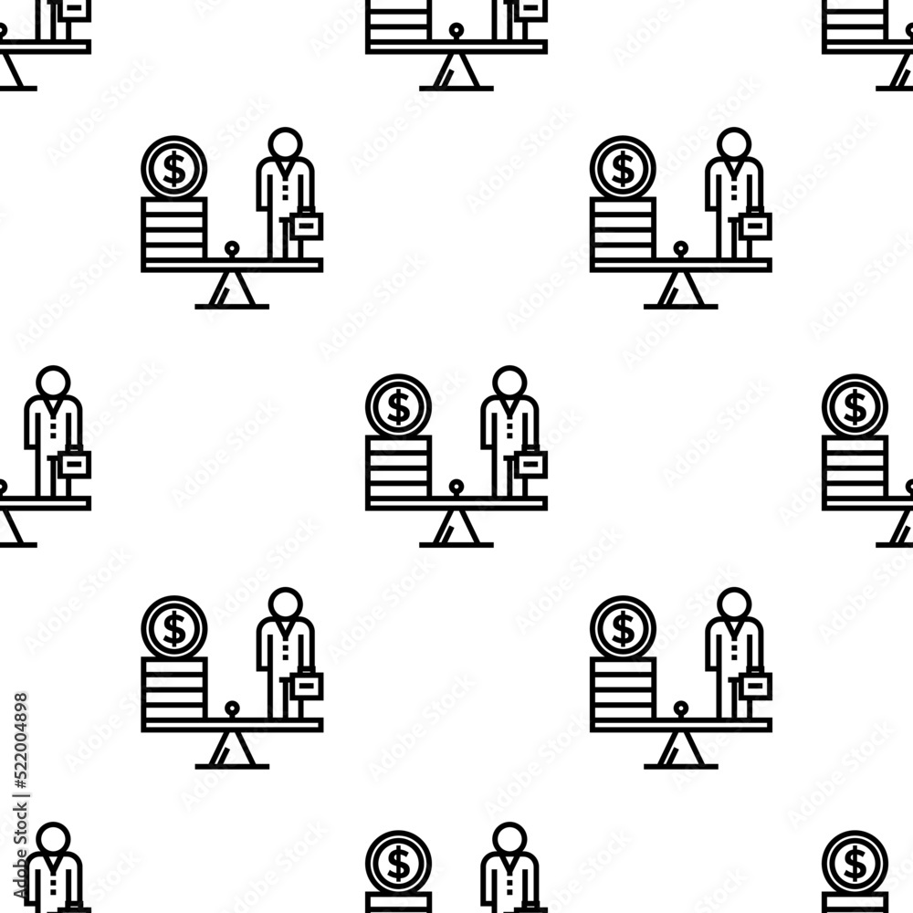 Poster scale icon pattern. seamless scale pattern on white background.