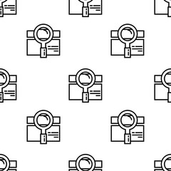 search icon pattern. Seamless search pattern on white background.