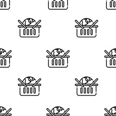 online shopping icon pattern. Seamless online shopping pattern on white background.