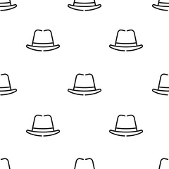 hat icon pattern. Seamless hat pattern on white background.