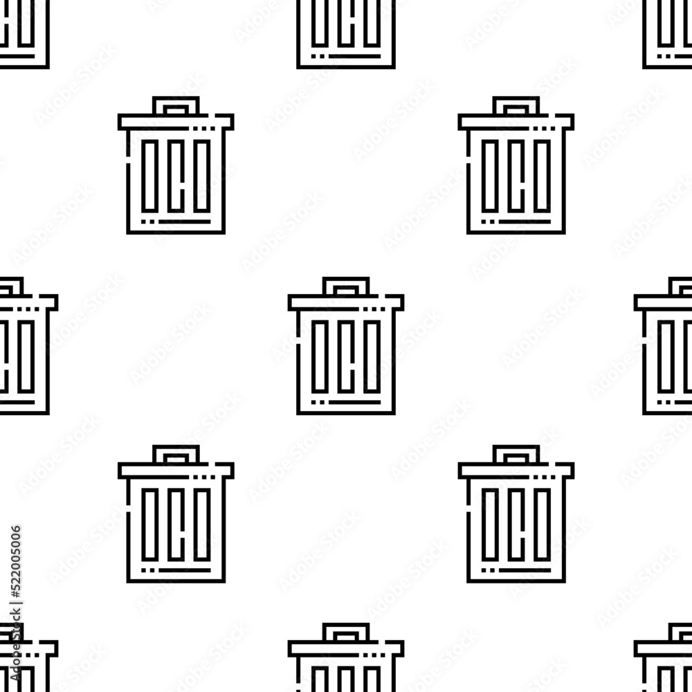 Poster trash icon pattern. seamless trash pattern on white background.