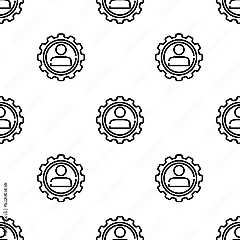 Poster settings icon pattern. seamless settings pattern on white background.