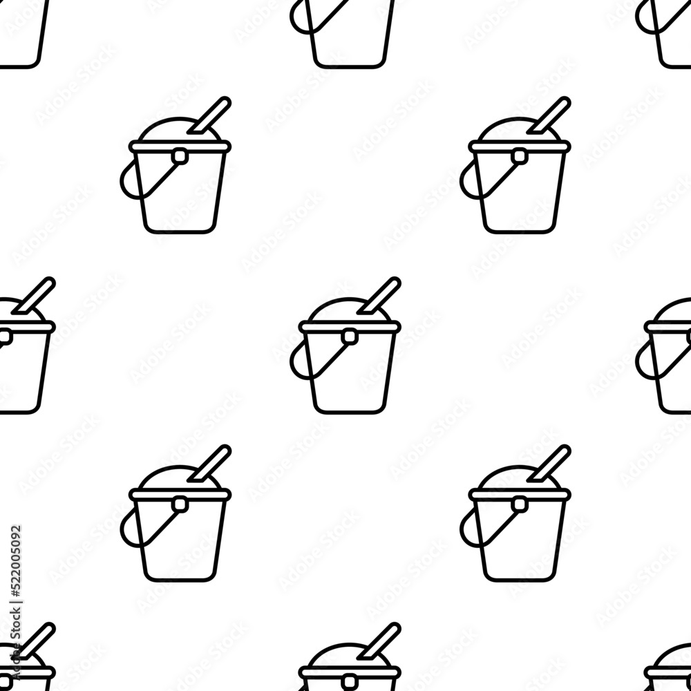 Aufkleber bucket icon pattern. seamless bucket pattern on white background.