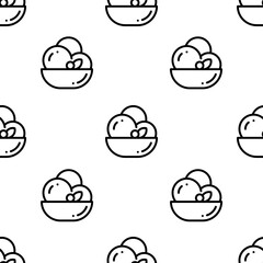 ice cream icon pattern. Seamless ice cream pattern on white background.