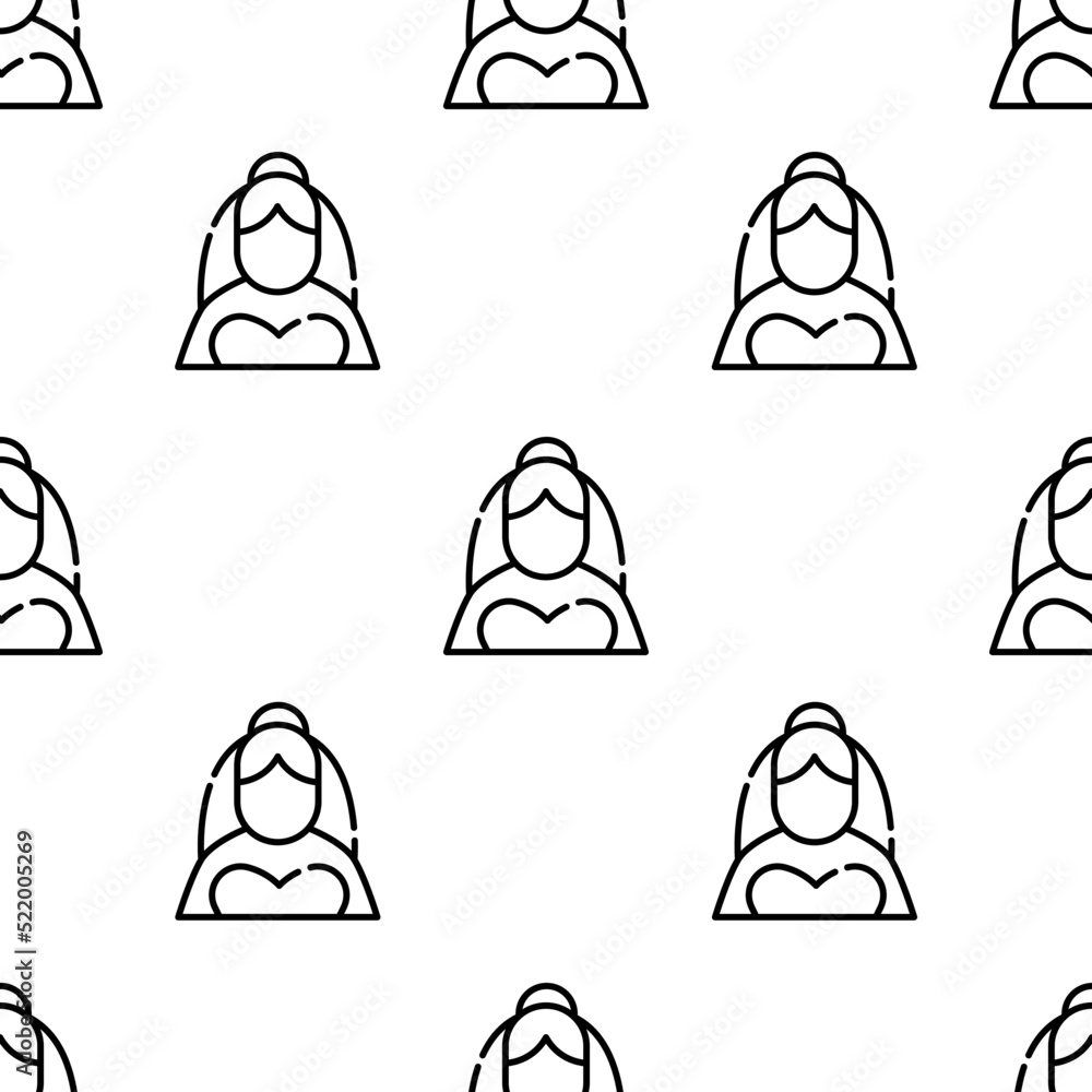 Poster bride icon pattern. seamless bride pattern on white background.
