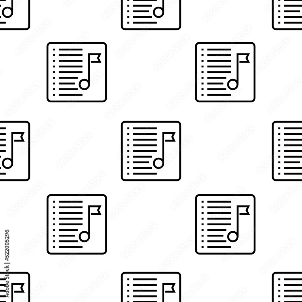 Poster playlist icon pattern. seamless playlist pattern on white background.