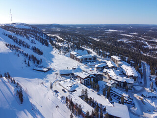 Ruka, Kuusamo, Finland. Ski resort Ruka in Finnish Lapland