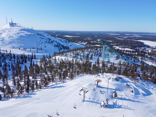 Ruka, Kuusamo, Finland. Ski resort Ruka in Finnish Lapland