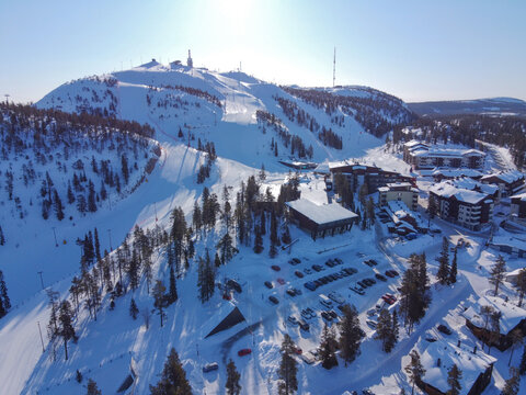 Ruka, Kuusamo, Finland. Ski resort Ruka in Finnish Lapland
