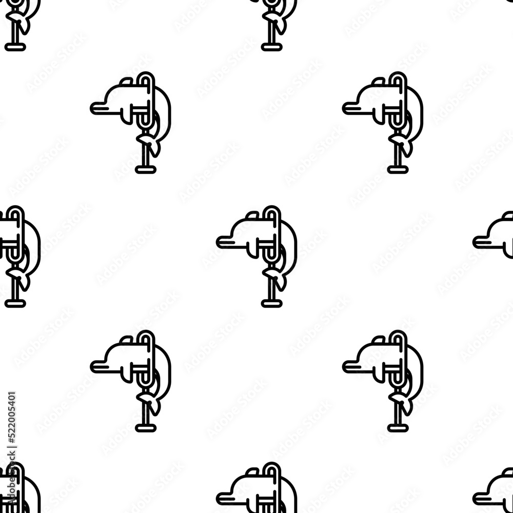 Poster dolphin icon pattern. seamless dolphin pattern on white background.