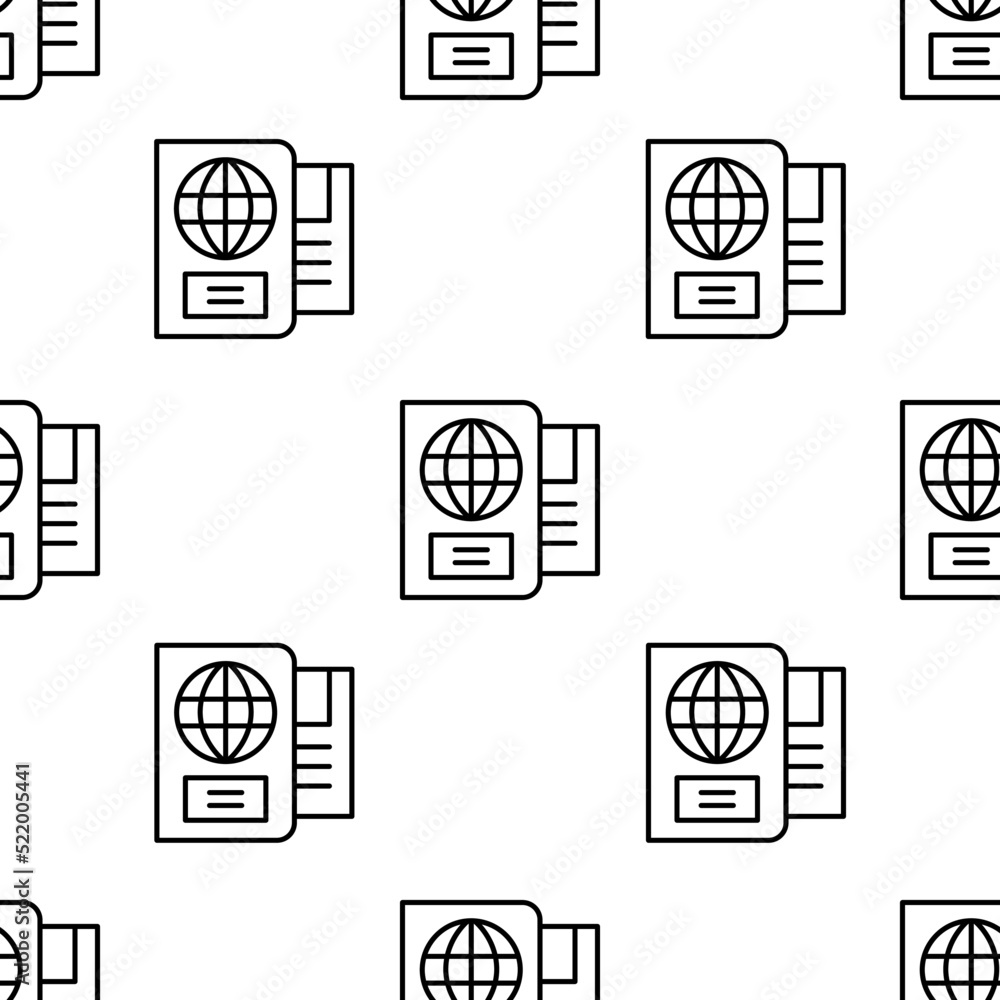 Poster passport icon pattern. seamless passport pattern on white background.