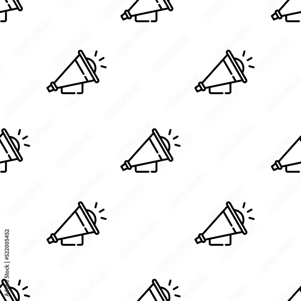 Poster loudspeaker icon pattern. seamless loudspeaker pattern on white background.