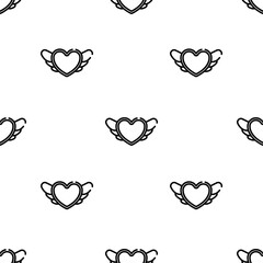 heart icon pattern. Seamless heart pattern on white background.