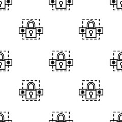 password icon pattern. Seamless password pattern on white background.