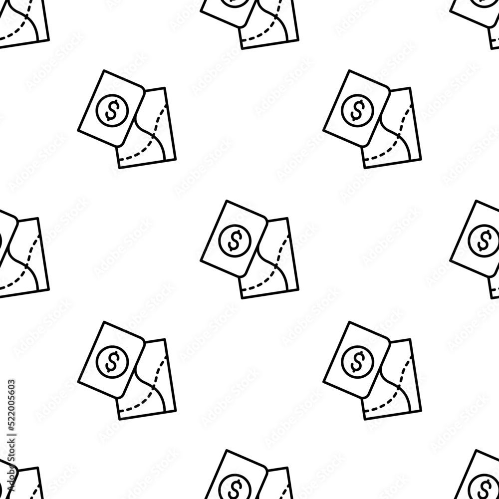 Poster map icon pattern. seamless map pattern on white background.