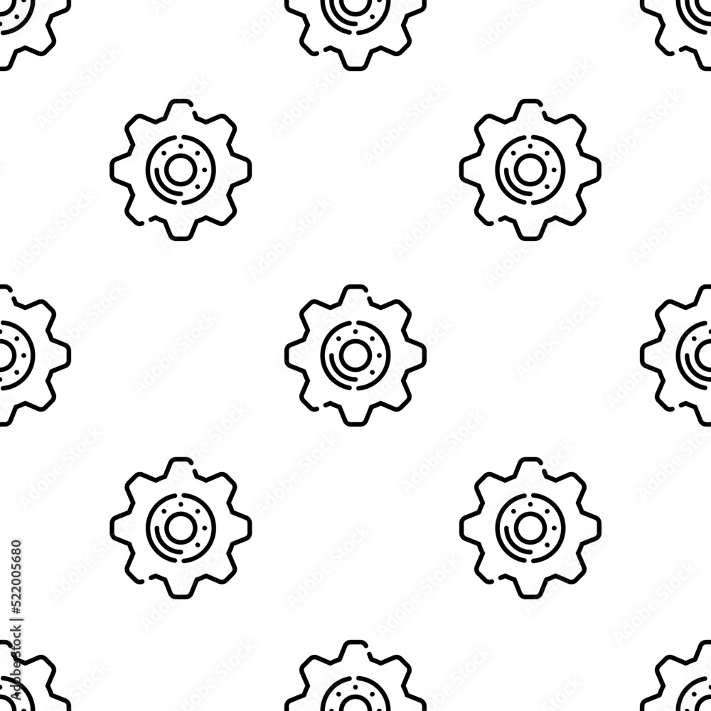 Poster settings icon pattern. seamless settings pattern on white background.