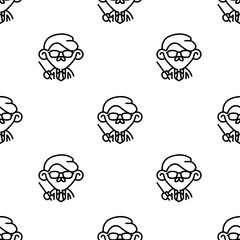 teacher icon pattern. Seamless teacher pattern on white background.