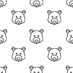 bear icon pattern. Seamless bear pattern on white background.