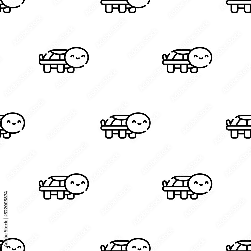 Poster turtle icon pattern. seamless turtle pattern on white background.