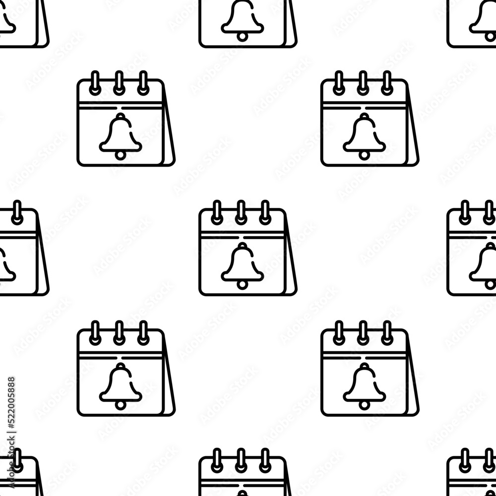 Poster calendar icon pattern. seamless calendar pattern on white background.