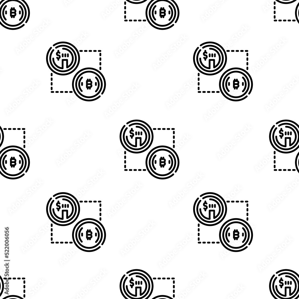 Poster bitcoin icon pattern. seamless bitcoin pattern on white background.