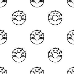 donut icon pattern. Seamless donut pattern on white background.