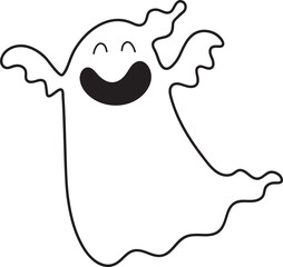 Funny ghost character clipart