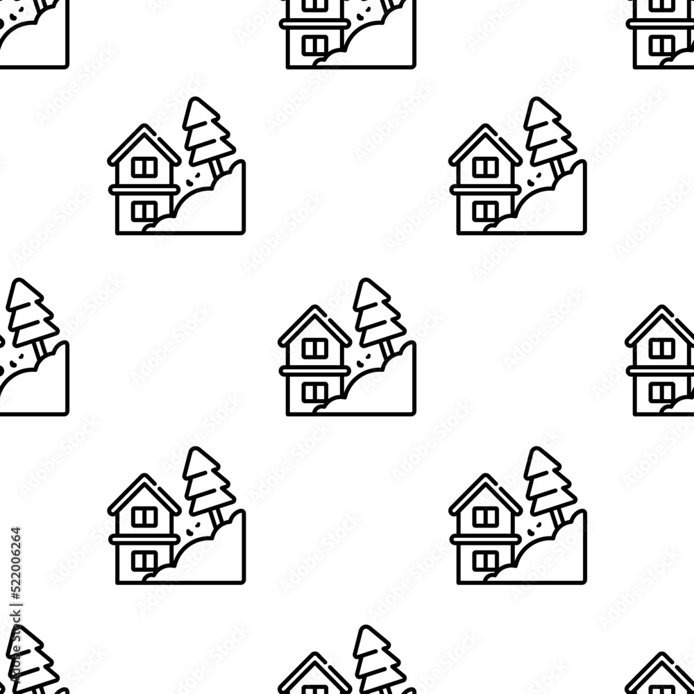 Poster landslide icon pattern. seamless landslide pattern on white background.