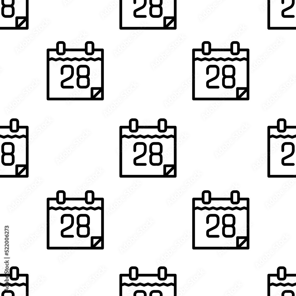 Poster calendar icon pattern. seamless calendar pattern on white background.