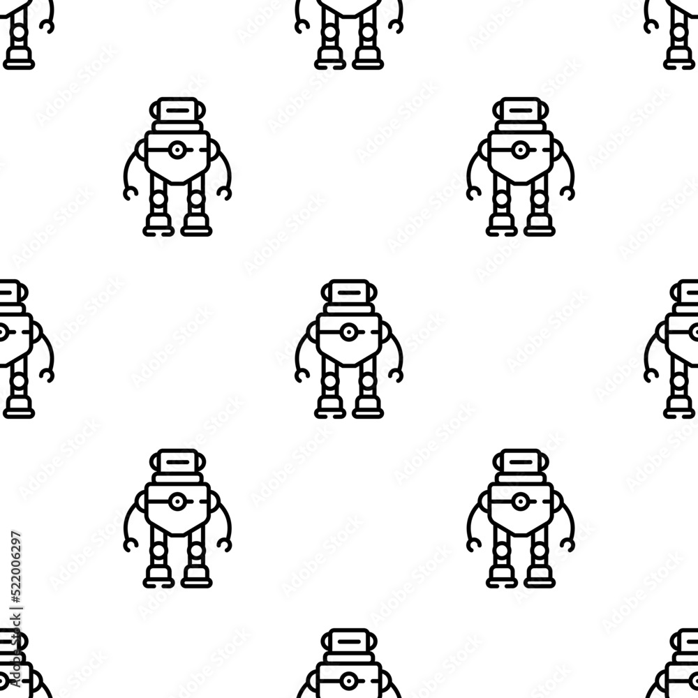 Aufkleber robot icon pattern. seamless robot pattern on white background.