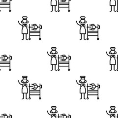 rotisserie icon pattern. Seamless rotisserie pattern on white background.