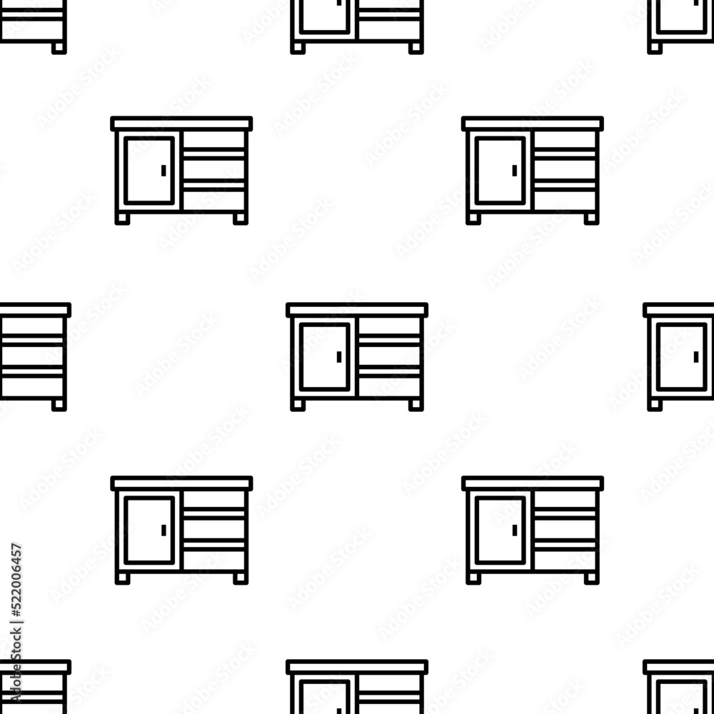 Poster drawer icon pattern. seamless drawer pattern on white background.