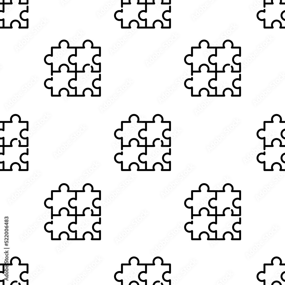 Poster puzzle icon pattern. seamless puzzle pattern on white background.