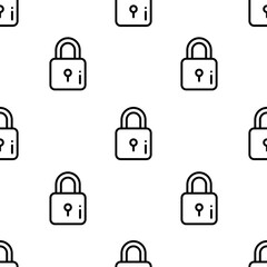 lock icon pattern. Seamless lock pattern on white background.