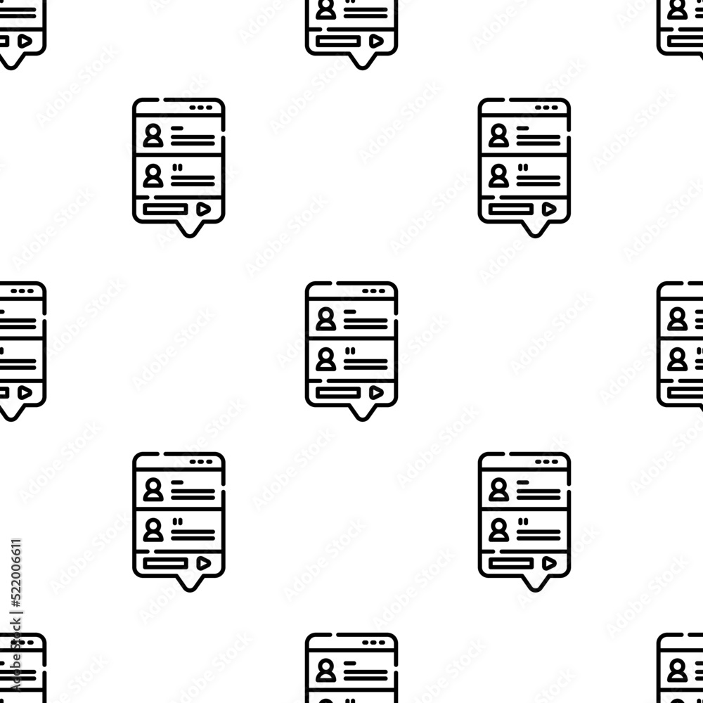 Poster chat icon pattern. seamless chat pattern on white background.