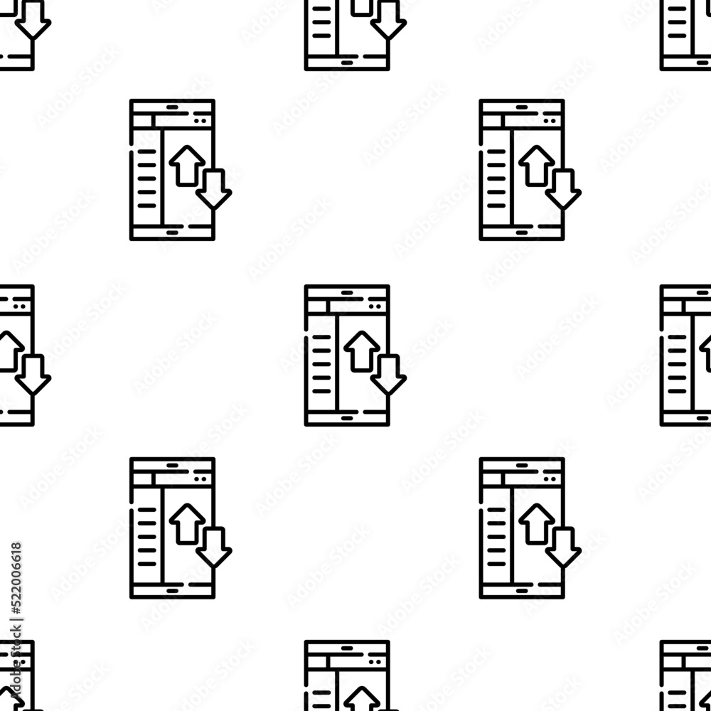Poster data transfer icon pattern. seamless data transfer pattern on white background.